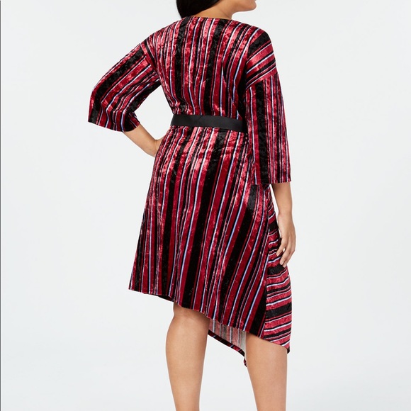 NWT NY Collection Striped Velvet Dress 2X - Picture 3 of 3
